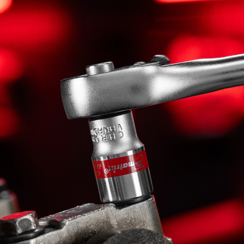 Набор торцевых головок 1/4", 6 гранные, CrV, 4-13мм, 10 штук Matrix (13559)