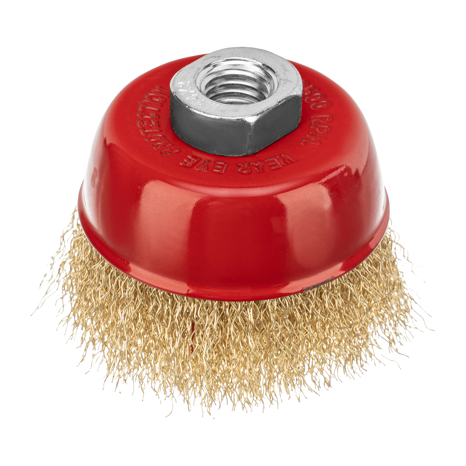 Щетка для УШМ, 75 мм, М14, "чашка", латунированная витая проволока Matrix (74604)