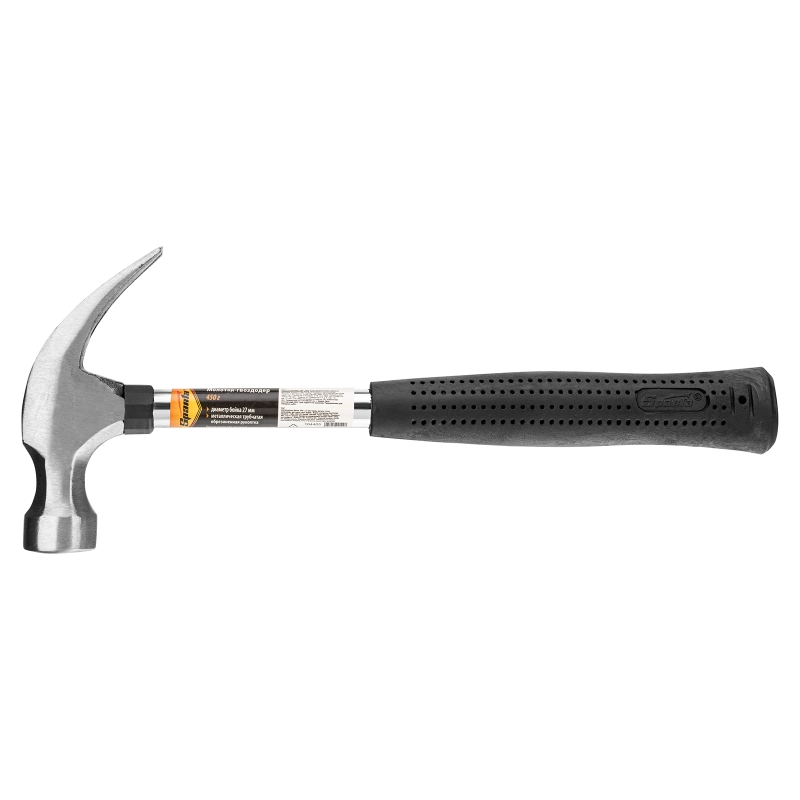 Молоток-гвоздодер, 450 г, боек 27 мм, металлическая трубчатая обрезиненная рукоятка Sparta (104405)