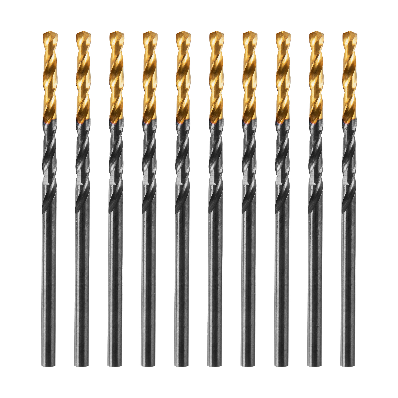 Сверло по металлу, 2,5 мм, HSS-Tin, Golden Tip, 10 шт. Denzel (717204)