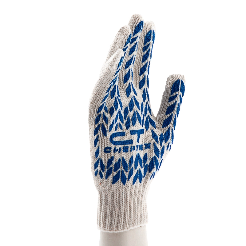 Перчатки х/б, ПВХ покрытие, "Протектор" 7 класс Сибртех (67704)