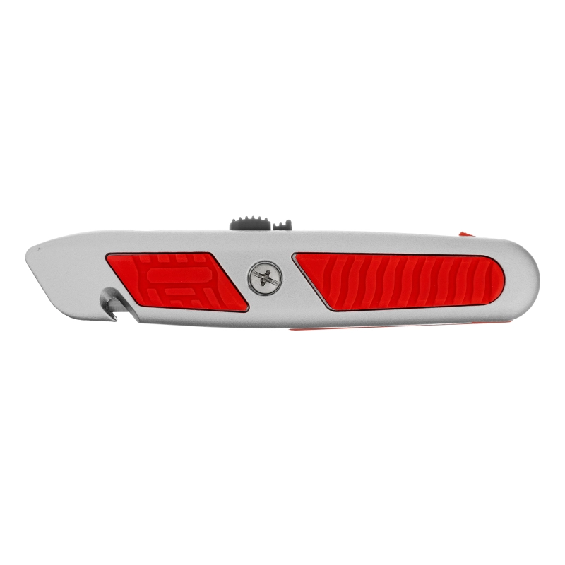 Нож, 19 мм, выдвижное трапециевидное лезвие, отделение для лезвий, метал. корпус Matrix (78967)