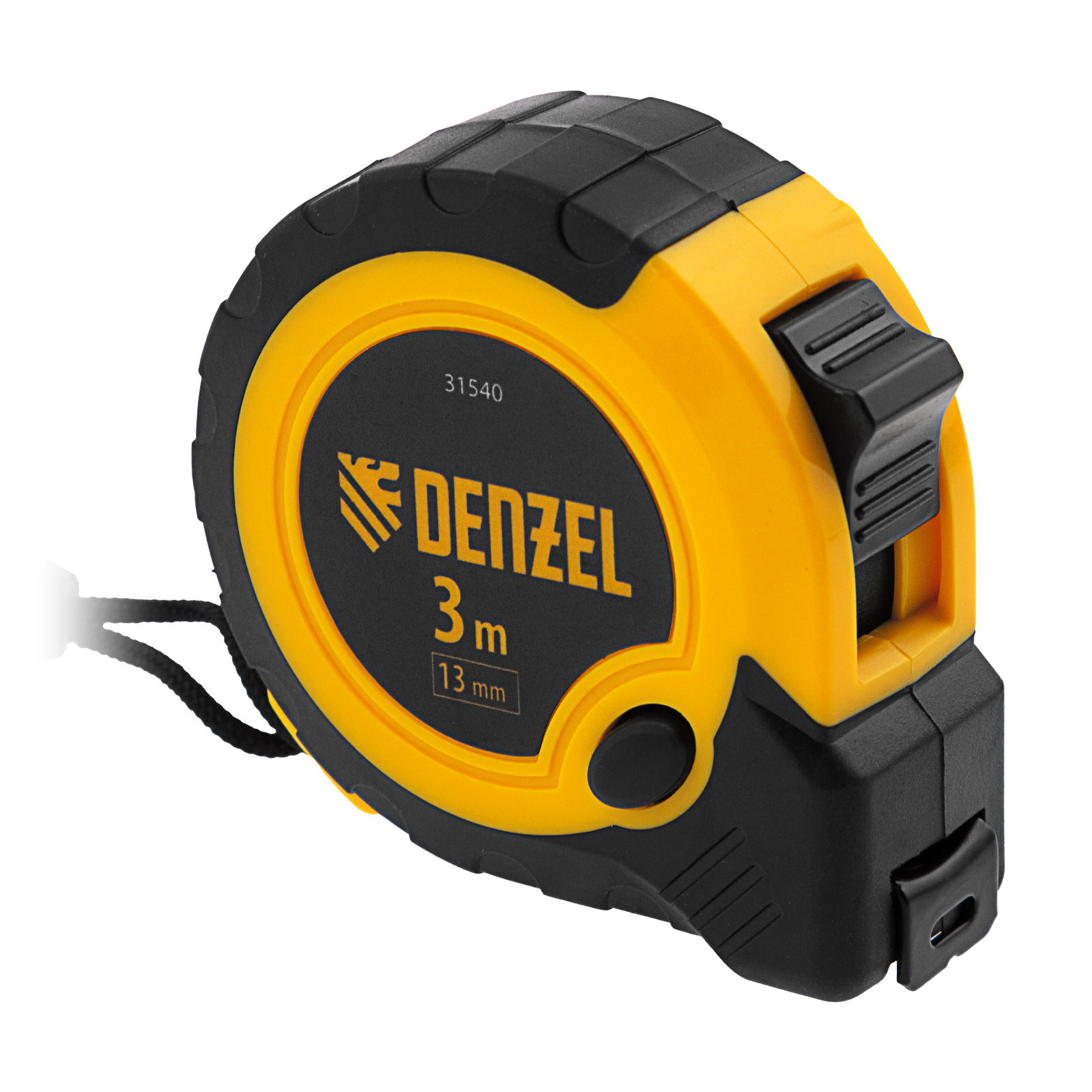 Рулетка 3м х 13мм, двухкомп. корпус, кнопка-пауза Denzel (31540)