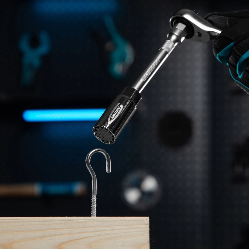 Головка торцевая многоразмерная, CrV, 6-21 мм, под квадрат 3/8, CrV, хромированная Gross (13191)