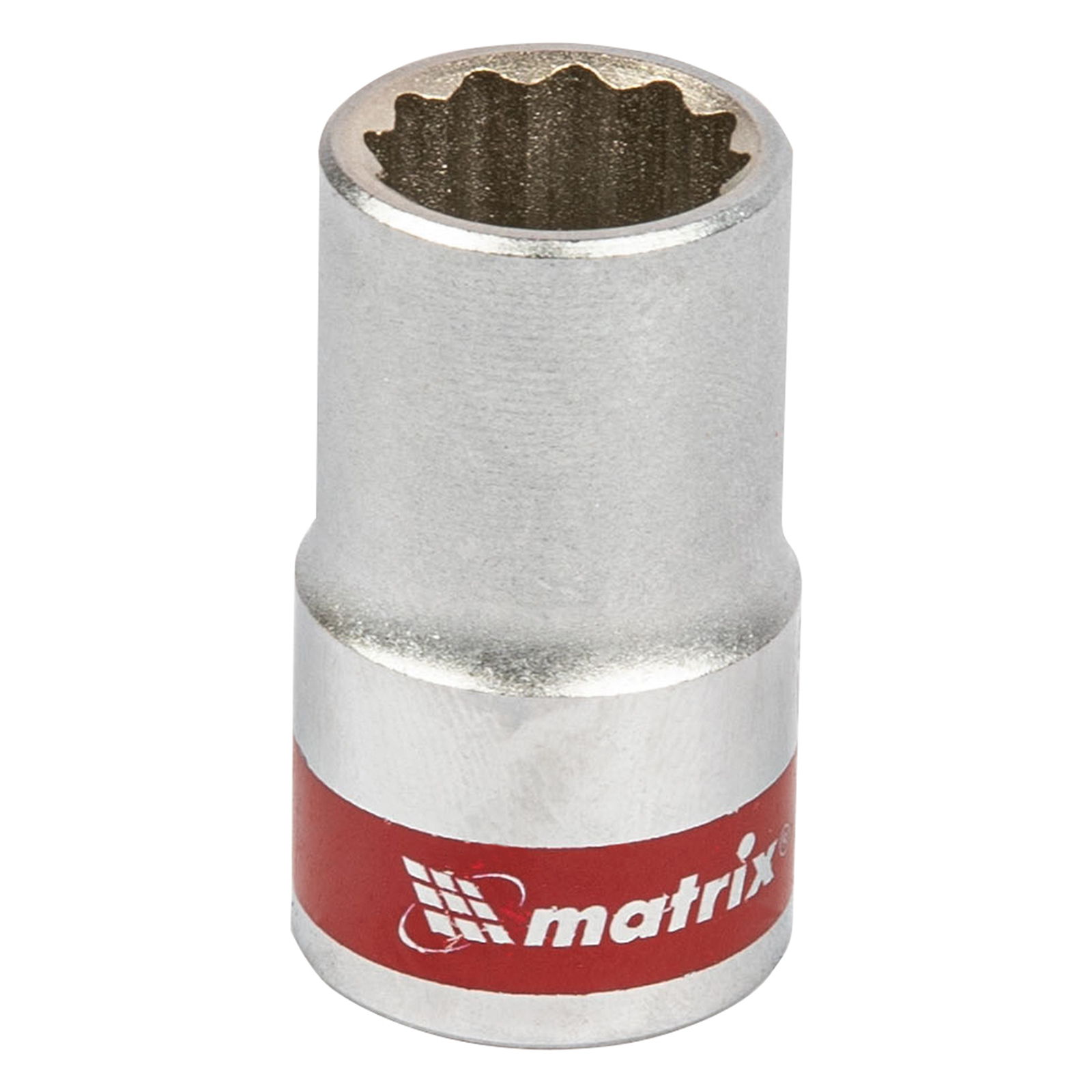 Головка торцевая, 14 мм, двенадцатигранная, CrV, под квадрат 1/2, хромированная Matrix (13688)