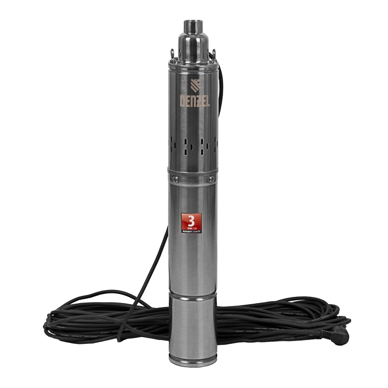 Скважинный насос DWS-4-150, винтовой, диаметр 4", 1300 Вт, 2000 л/ч, напор 150 м Denzel (97254)