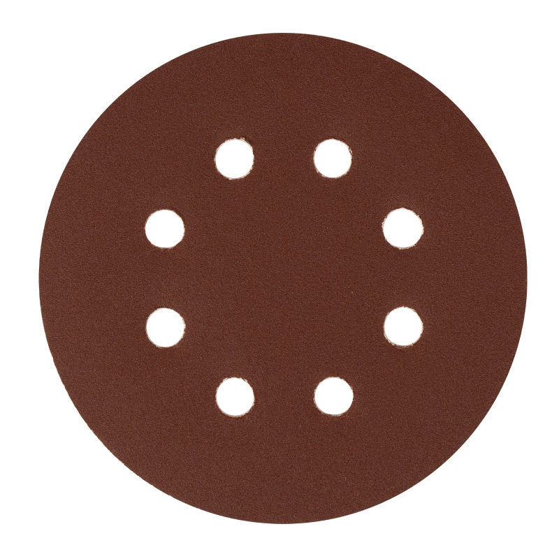 Круг абразивный на ворсовой подложке под "липучку", перфорированный, P 180, 125 мм, 5 шт Сибртех (738087)
