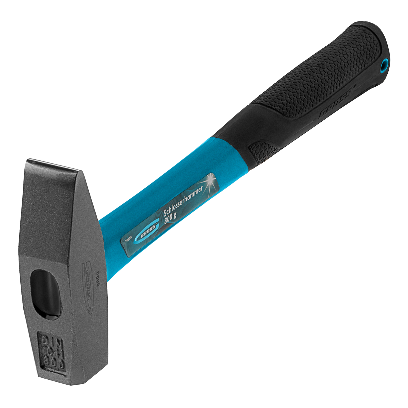 Молоток слесарный, 800 г, квадратный боек, фибергласовая обрезиненная рукоятка Gross (10278)