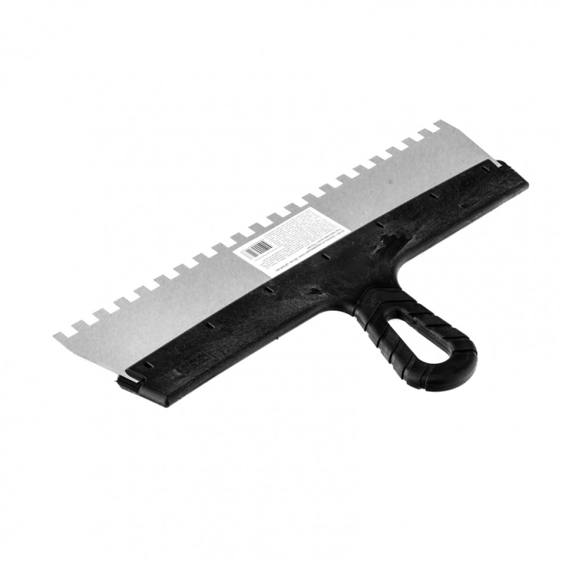 Шпатель из нержавеющей стали, 350 мм, зуб 8 х 8 мм, пластмассовая ручка Sparta (85145)