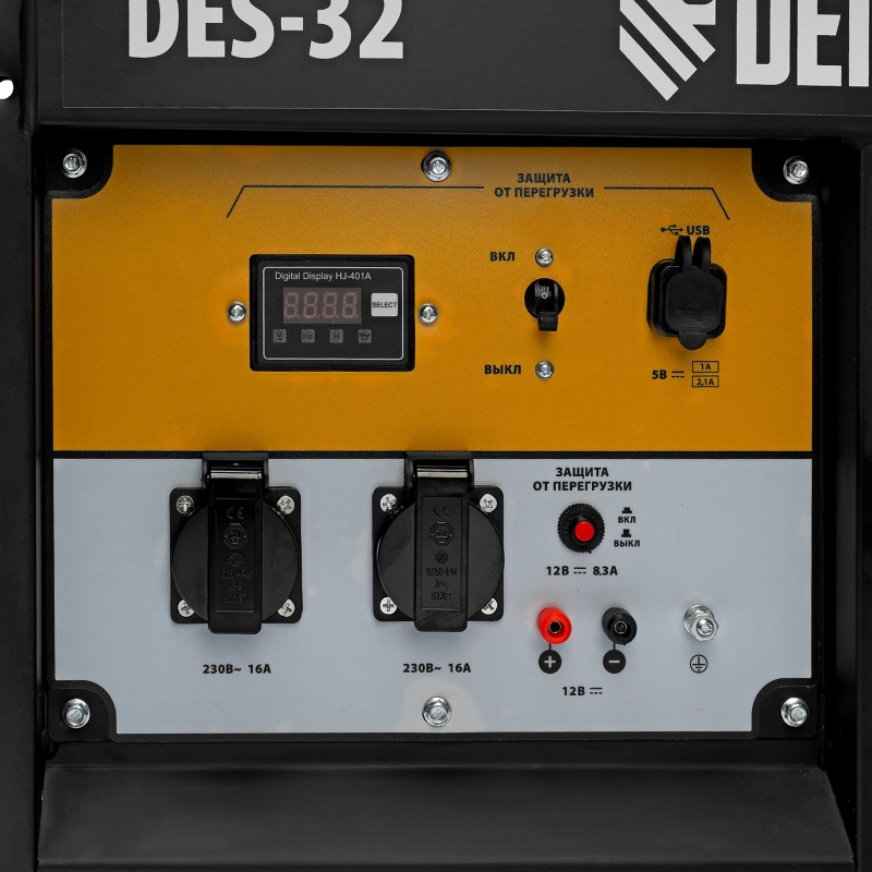 Генератор дизельный DES-32, 3,2 кВт, 230 В, 11 л, ручной стартер Denzel (94411)