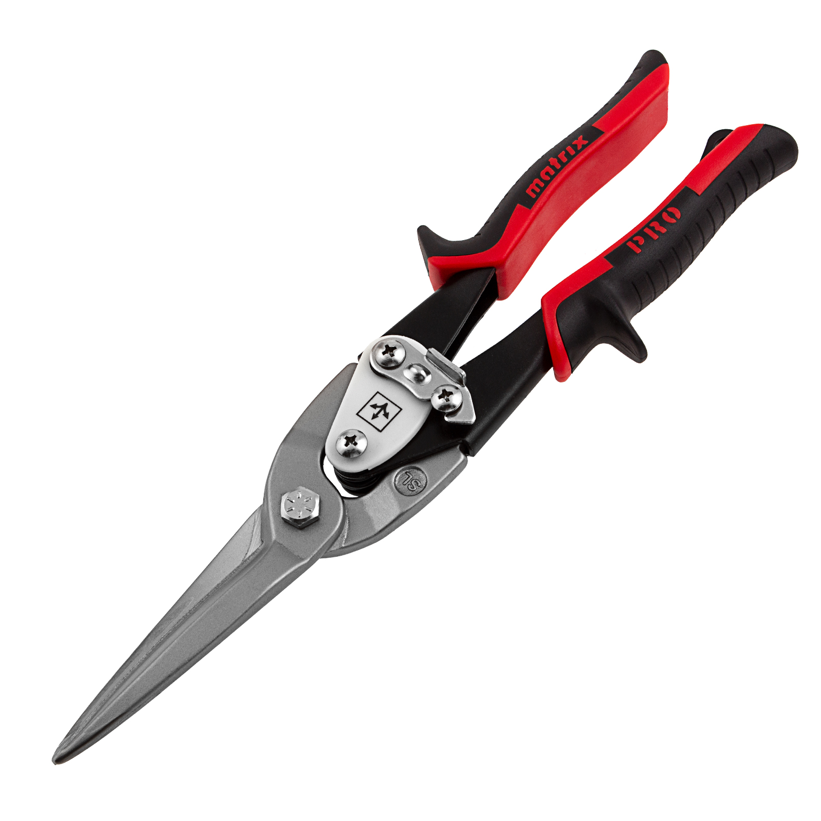 Ножницы по металлу, удлиненные, 290 мм, прямой рез, CrMo, двухкомпонентные обрезиненные рукоятки, PRO Matrix (78328)