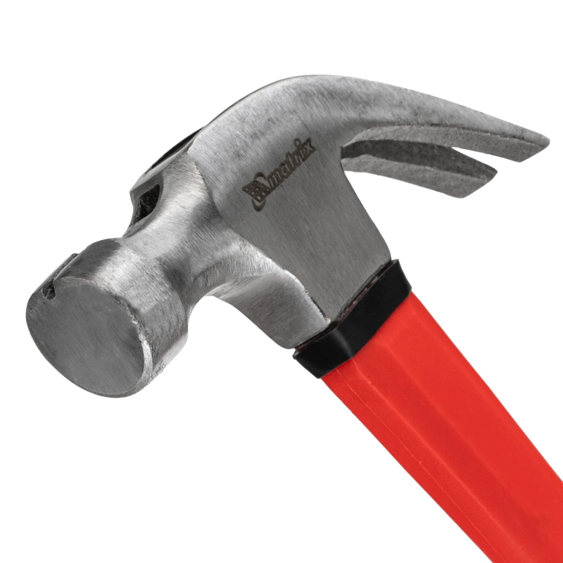 Молоток-гвоздодер optimal, 450 г, боек c магнитом, фибергласовая обрезиненная рукоятка Matrix (10454)