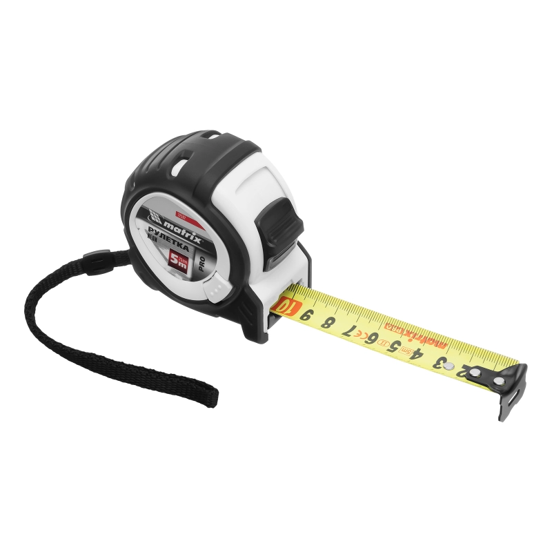 Рулетка Neon,5 м x 25 мм,обрезиненный корпус,3 фиксации,Pro Matrix (32592)