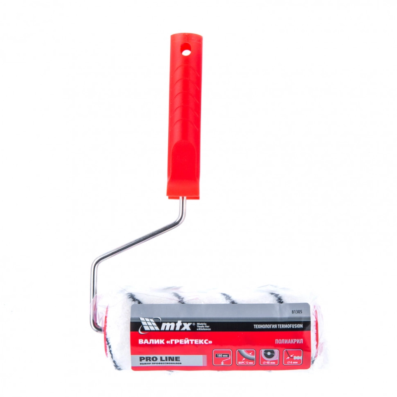 Валик "Грейтекс" Pro Line, 180 мм, ворс 12 мм, D 48 мм, D ручки 6 мм, полиакрил MTX (81305)
