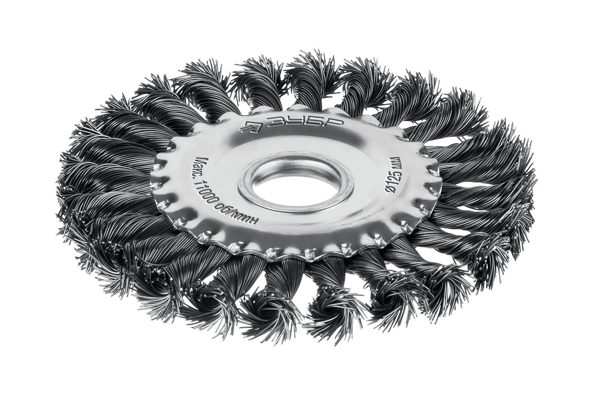 ЗУБР 125х22 мм, щетка дисковая для УШМ, жгутированная стальная проволока 0.5 мм, посад. 22 мм (35170-125)