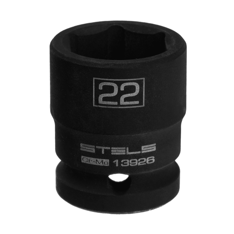 Головка ударная шестигранная, 22 мм, 1/2, CrMo Stels (13926)