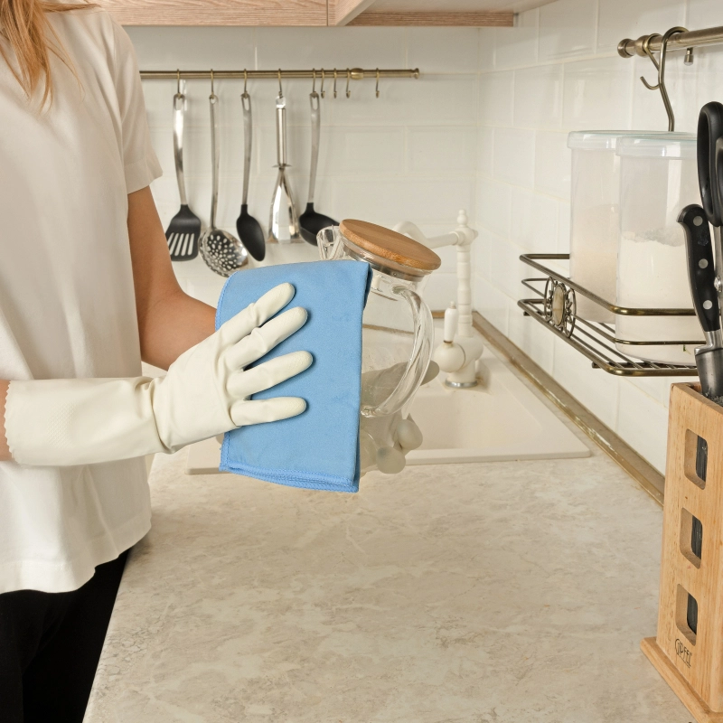 Салфетка из микрофибры для оптики, стекол и зеркал, 350 x 300 мм, синяя, Home Palisad (923125)