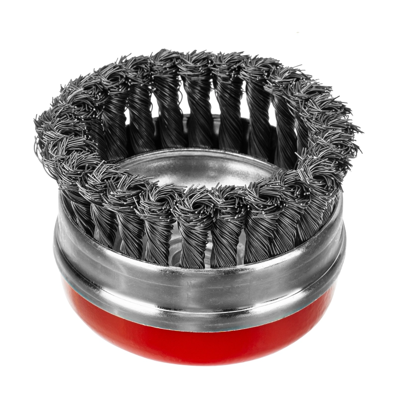 Щетка для УШМ Heavy Duty, 100 мм, М14, "чашка", крученая проволока 0.5 мм Matrix (74672)