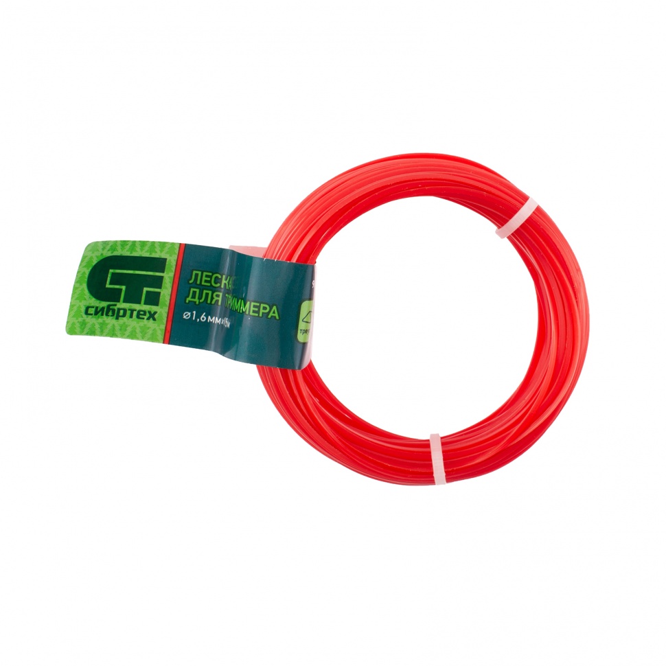 Леска для триммера треугольная, 1.6 мм х 15 м, Сибртех (961615)