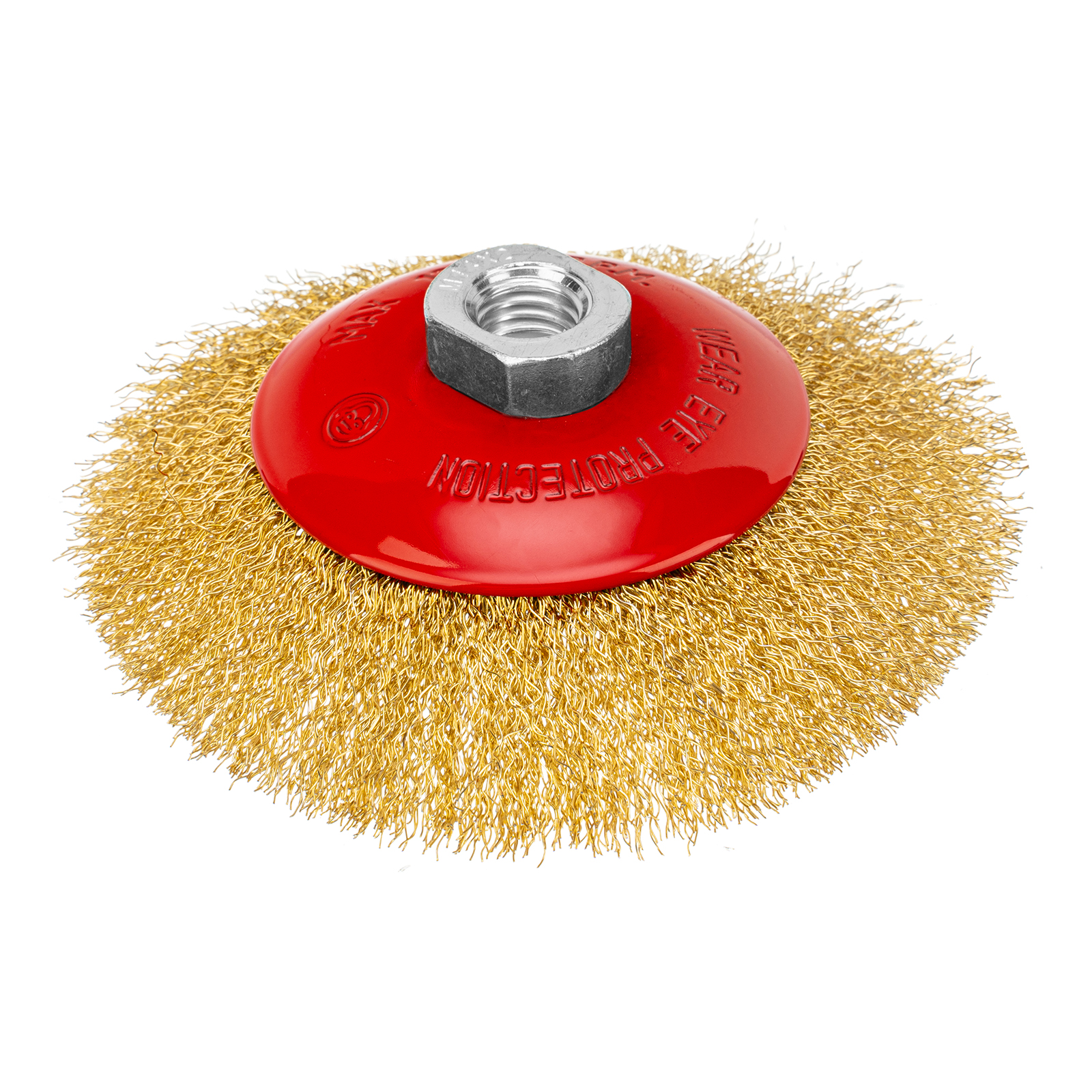 Щетка для УШМ, 125 мм, М14, "тарелка", латунированная витая проволока Matrix (74616)