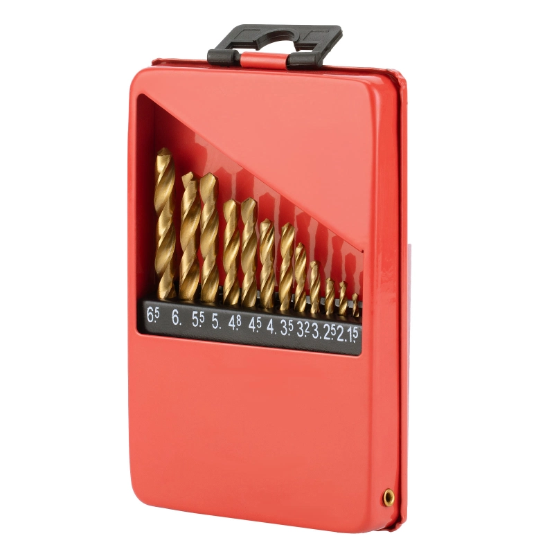 Набор нитридтитан. сверл по металлу, 1.5-6.5 мм (через 0.5 мм+3.2мм 4.8 мм) НSS 13 шт Matrix (72386)