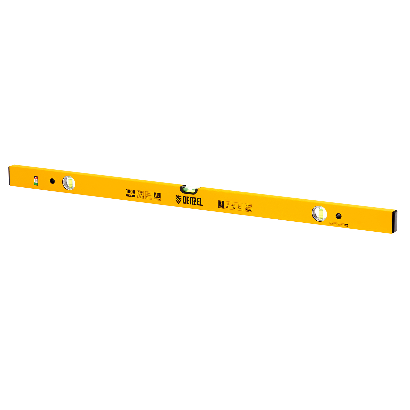 Уровень алюминиевый, 1500 мм, фрезерованный, 3 глазка Denzel (33685)