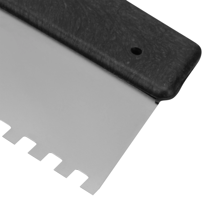 Шпатель из нержавеющей стали, 150 мм, зуб 8 х 8 мм, пластмассовая ручка Сибртех (85471)