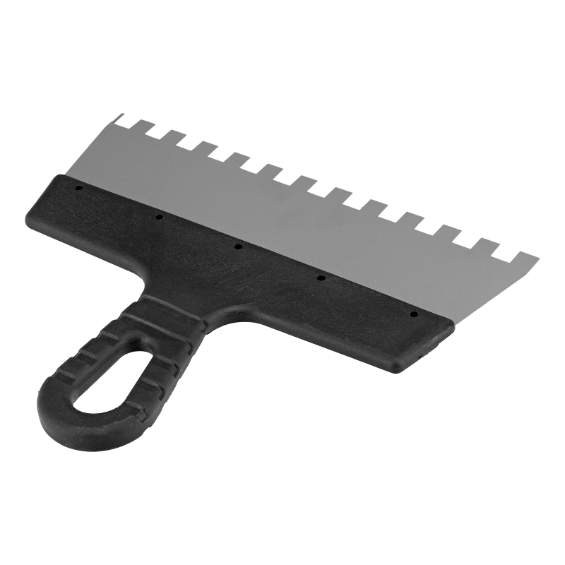 Шпатель из нержавеющей стали, 250 мм, зуб 10 х 10 мм, пластмассовая ручка Sparta (85129)