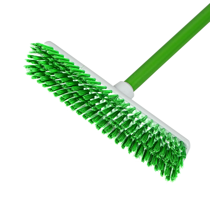 Щетка пластмассовая для чистки ковров, 27 cм, c черенком, 120 см, салатовая щетина, Home Palisad (935515)