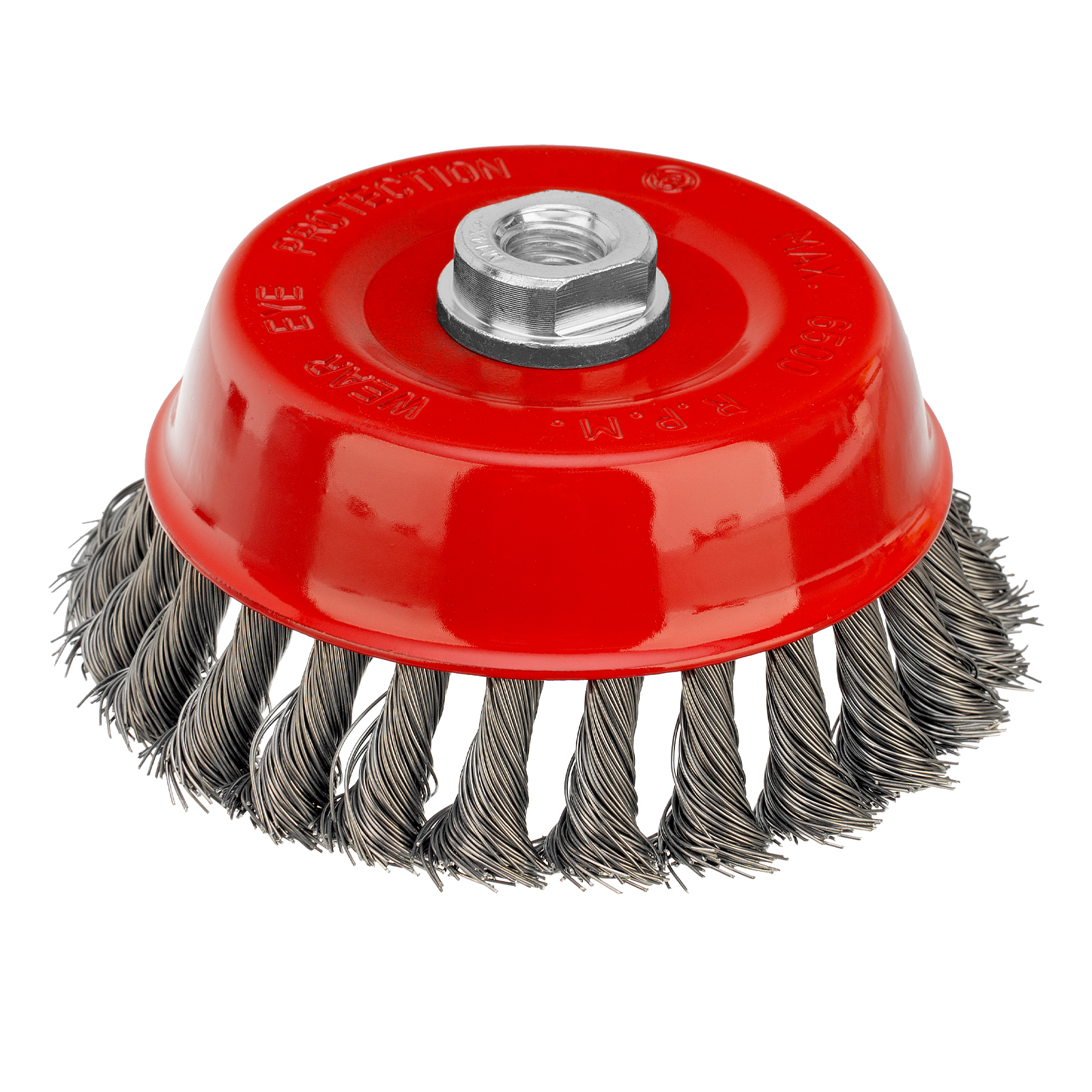 Щетка для УШМ, 125 мм, М14, "чашка", крученая проволока 0.5 мм Matrix (74627)