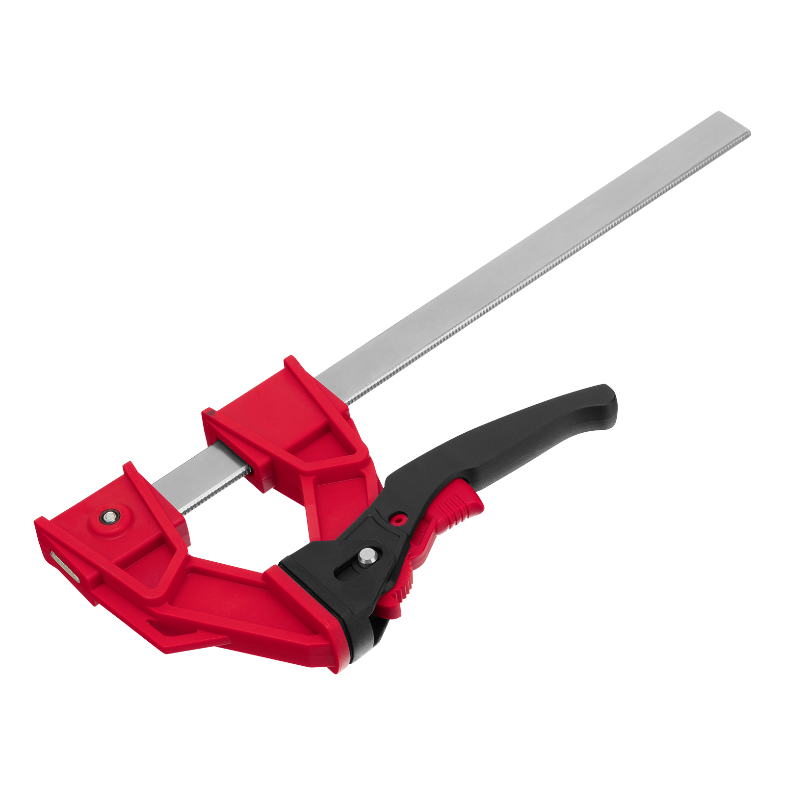 Струбцина реечная быстрозажимная, усиленная, пластиковый корпус рычажно-храповой механизм 300 х 100 х 456 мм, штанга 5 х 22 мм Matrix (20728)