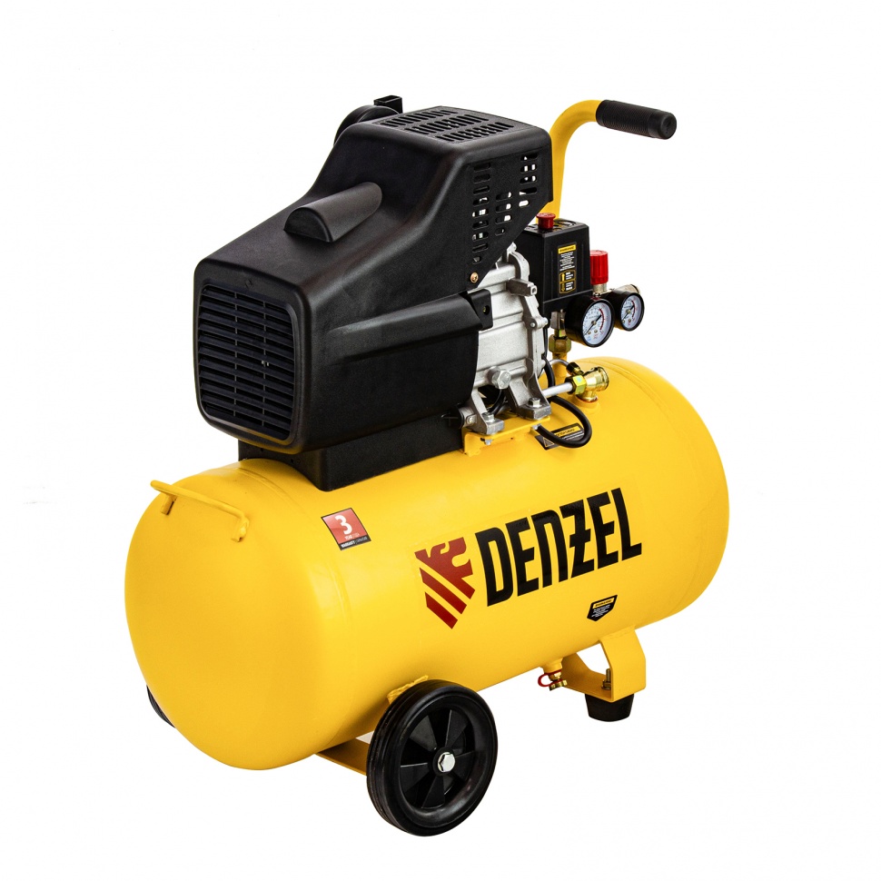 Компрессор воздушный прямой привод DC1700/50, 1.7 кВт, 50 литров, 260 л/мин Denzel (58164)