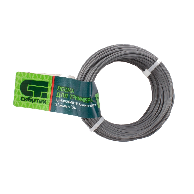 Леска для триммера звезда, армированная алюминием, 1.6 мм х 15 м, Сибртех (961955)