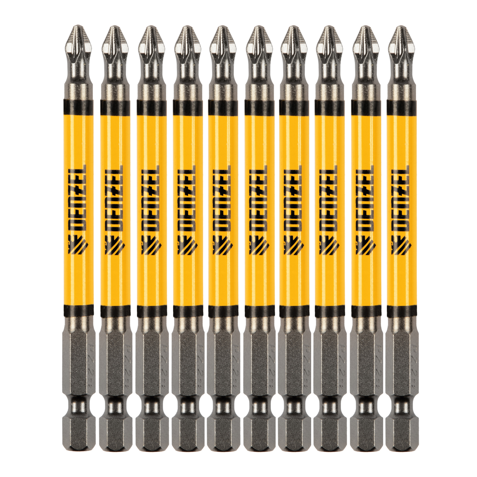 Бита PZ2х90, сталь S2, цилиндр., 10 шт. Е 6,3 Denzel (11645)
