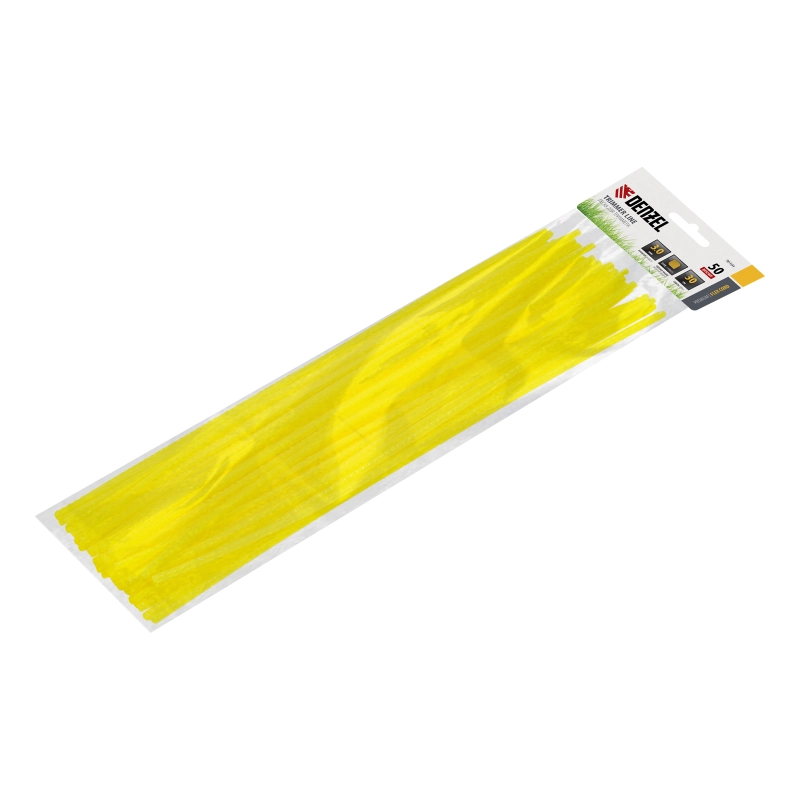 Леска для триммера, "зубчатый квадрат" нарезанная 3 мм х 30 см, 50 шт Flex cord Denzel (96104)