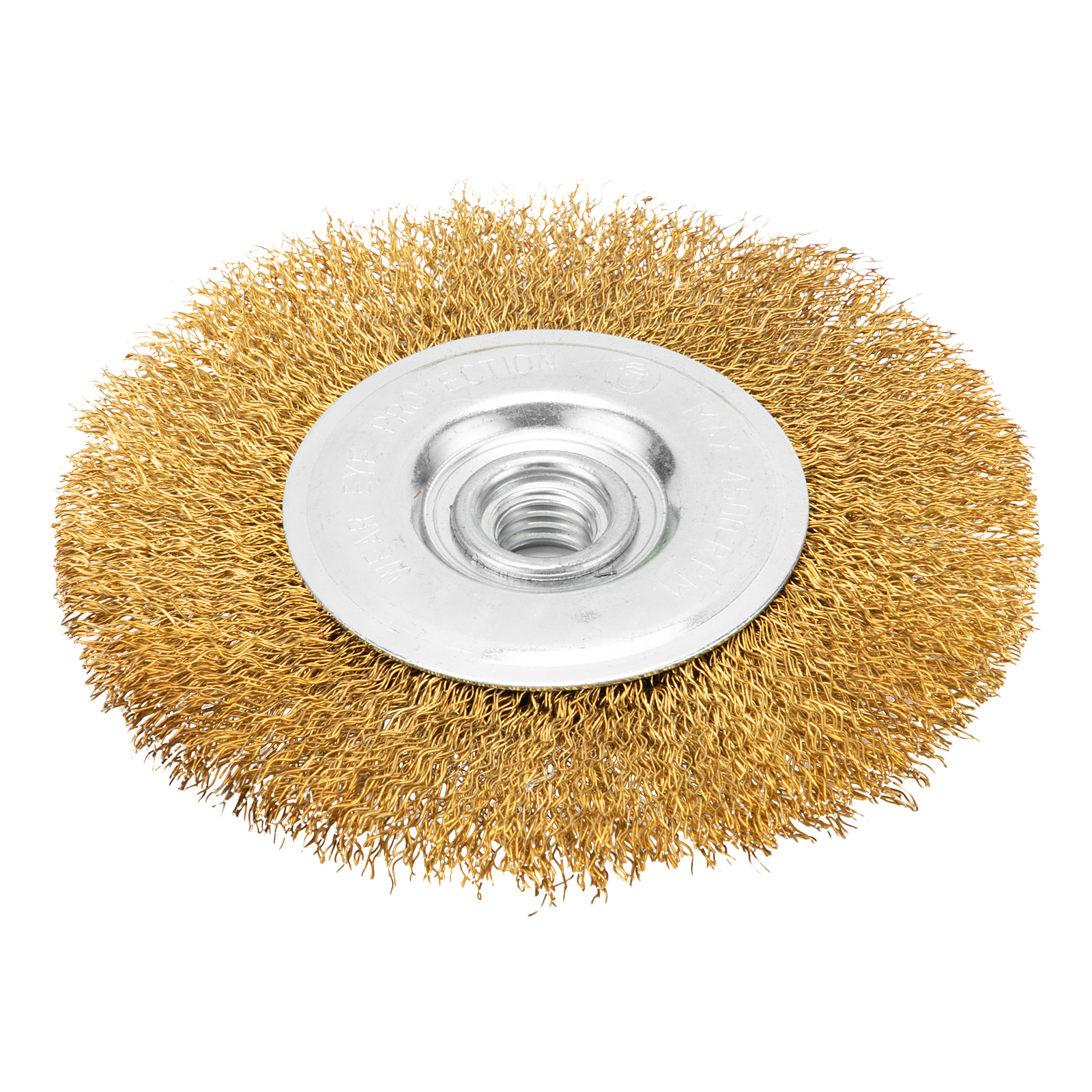 Щетка для УШМ, 125 мм, М14, плоская, латунированная витая проволока Matrix (74651)