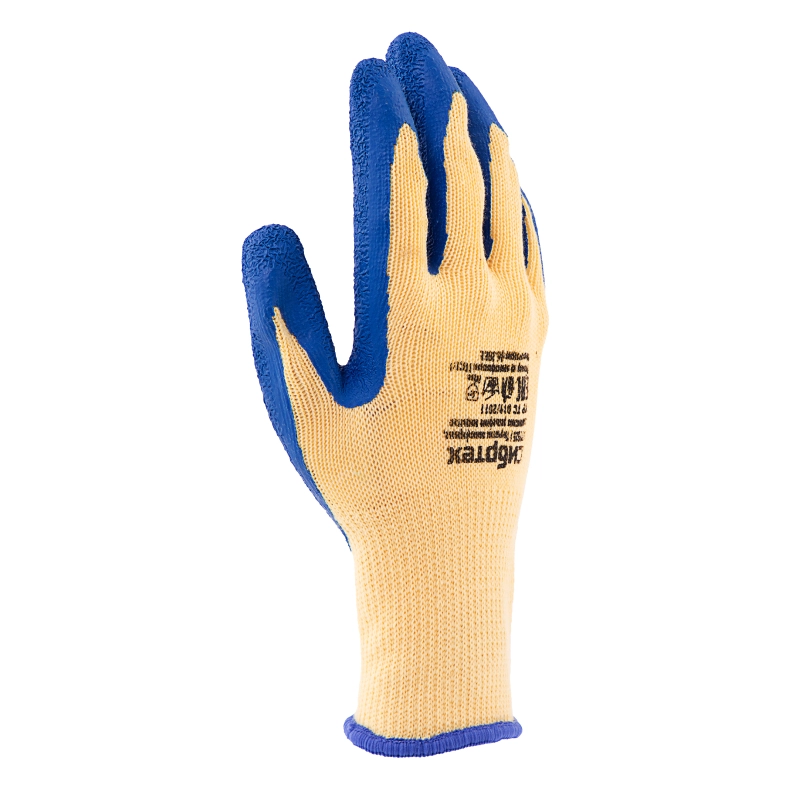 Перчатки трикотажные, полиэфирные, латексное рельефное покрытие, размер 9 Сибртех (677525)