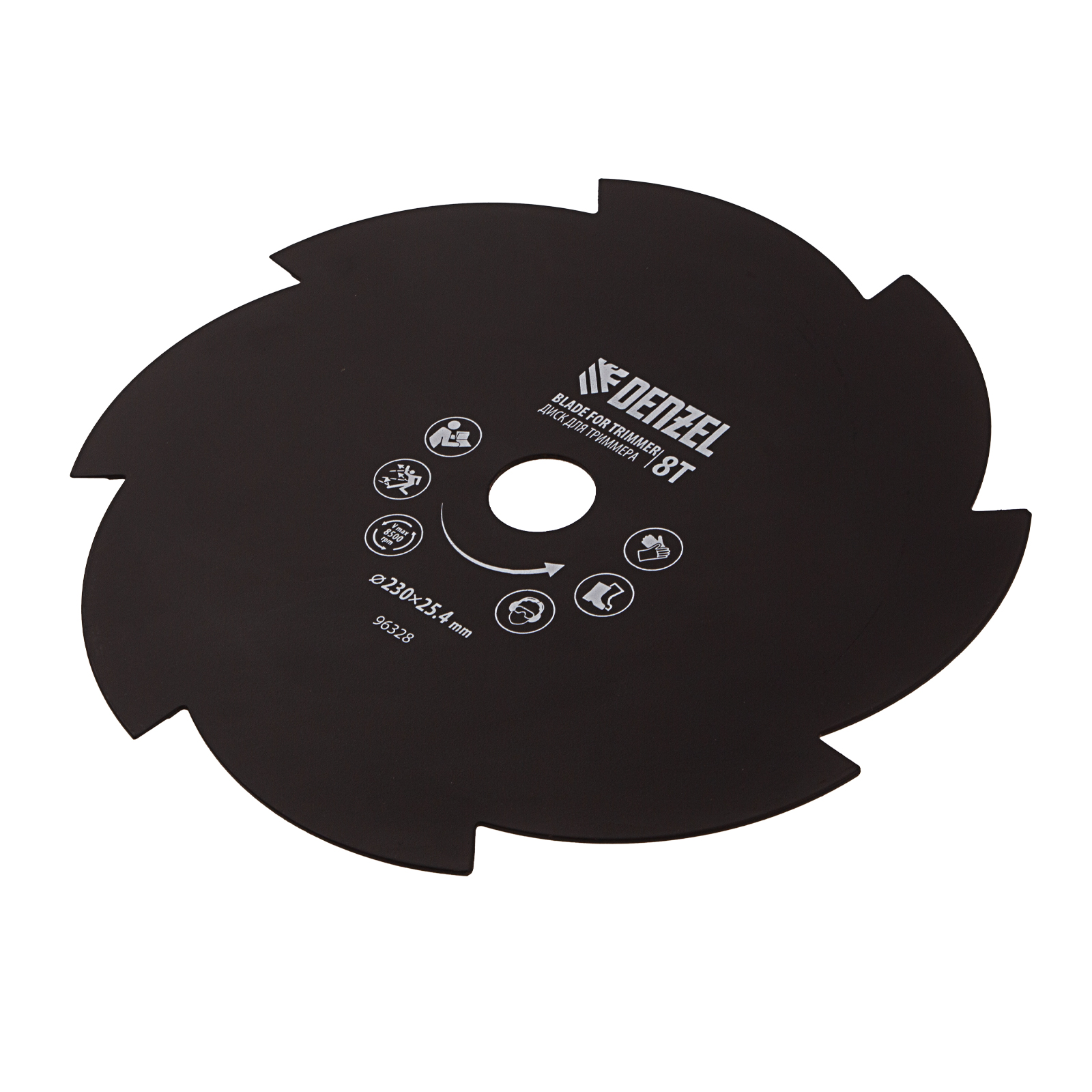 Диск для триммера, 230 х 25.4 мм, толщина 1.6 мм, 8 лезвий Denzel (96328)