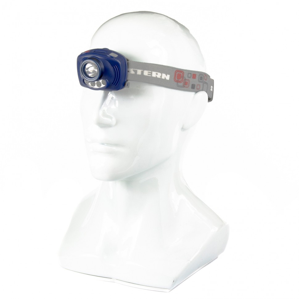 Фонарь наголовный Extreme, ABS, 3 режим, ИК сенсор, CREE XP-E Led 3Вт 120Лм + 2 reD, 8 ч, 3 х ААА Stern (90566)