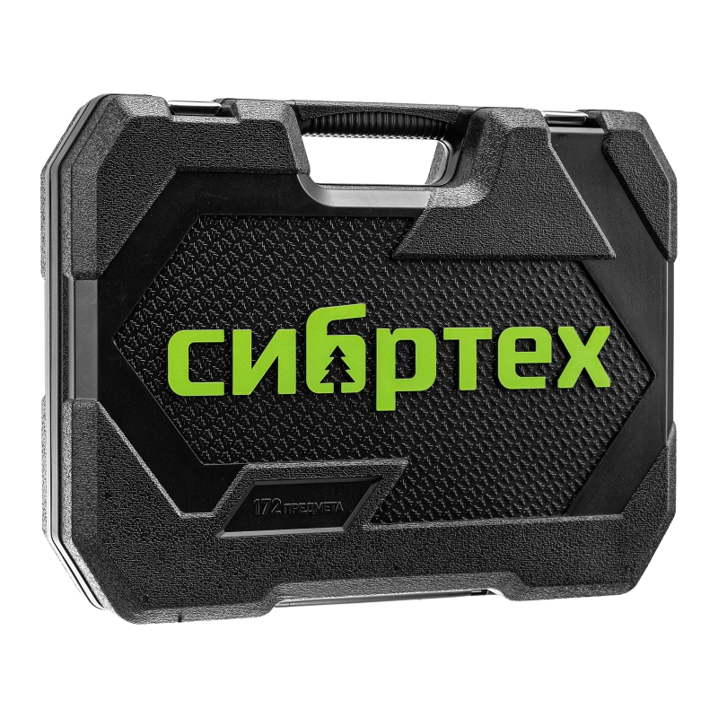 Набор инструментов, 1/2", 3/8", 1/4", пластиковый кейс 172 предм. Сибртех (14171)