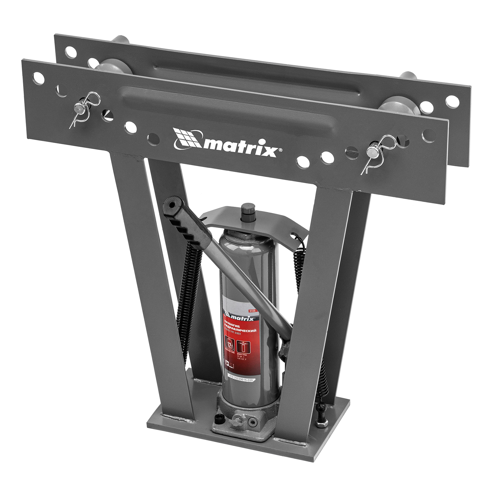 Трубогиб гидравлический, 1/2-2", 12 т, в комплекте с башмаками Matrix (181335)