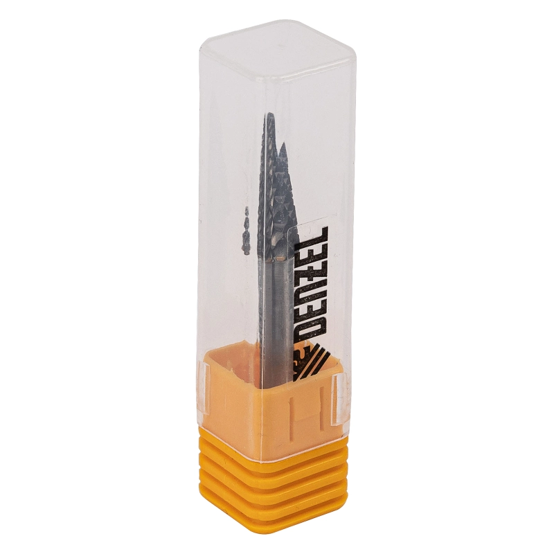 Борфреза по металлу твердосплавная, коническая закругленная, тип-L, 8 мм Denzel (72067)