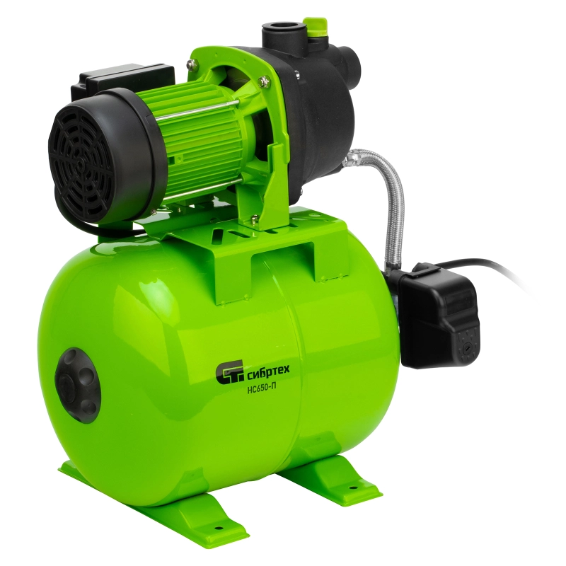 Насосная станция НС650-П, 650 Вт, напор 37 м, 3200 л/ч, ресивер 19 л Сибртех (97247)