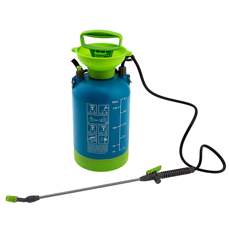 Опрыскиватель усиленный помповый 5 л, со шлангом и разбрызгивателем Palisad Luxe (64757)