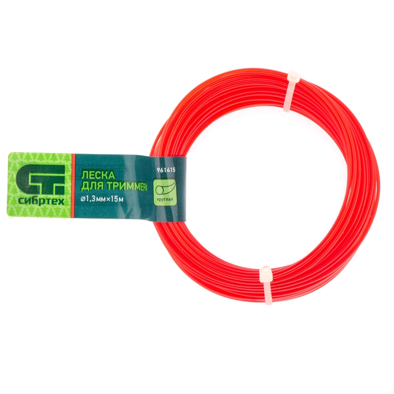 Леска для триммера круглая, 1.3 мм х 15 м, Сибртех (961415)