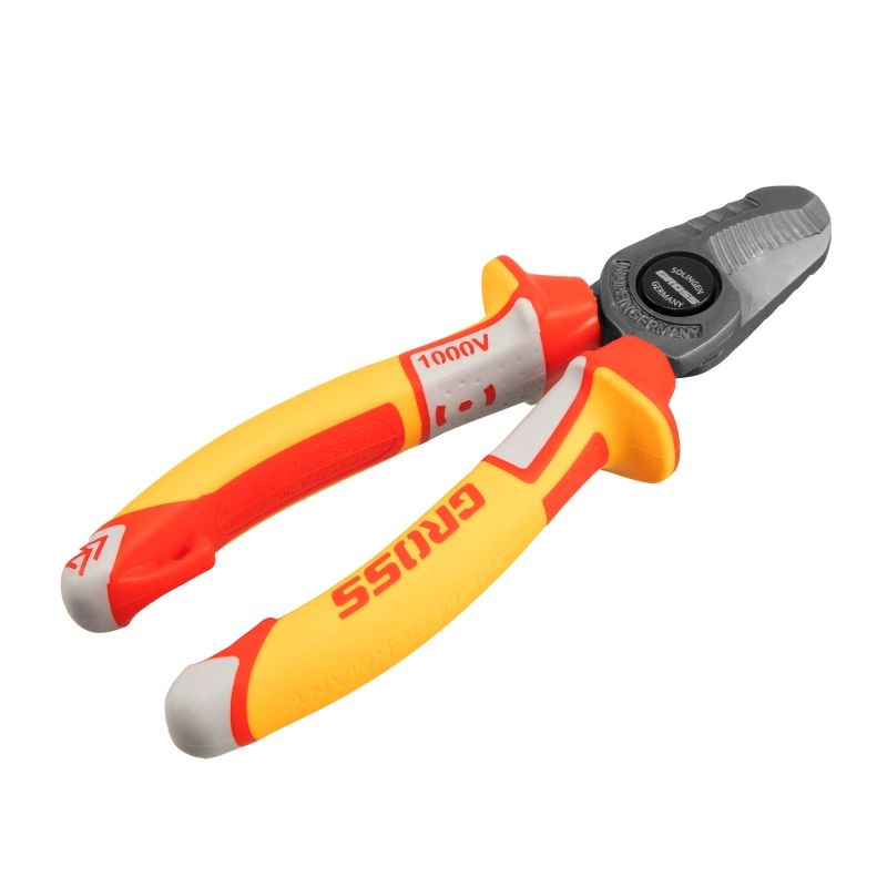Кабелерез, диэлектрические рукоятки до 1000 В, трехкомпонентные рукоятки, 160 мм Gross (17725)