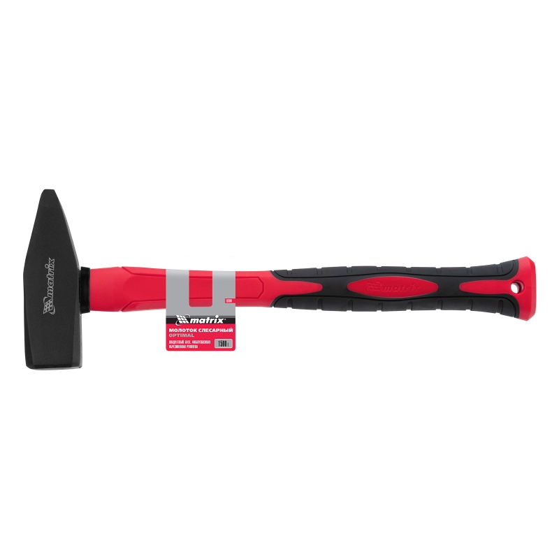 Молоток слесарный optimal, 1500 г, фибергласовая обрезиненная рукоятка, квадратный боек Matrix (10384)