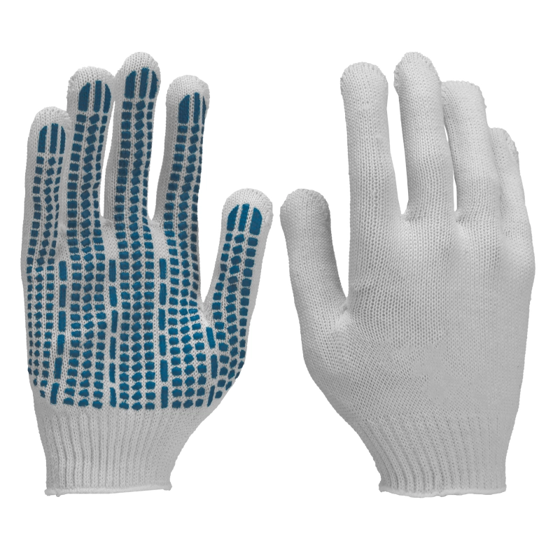 Перчатки х/б с ПВХ, протектор 35 г, 10 кл, 10 пар в упаковке (67806)