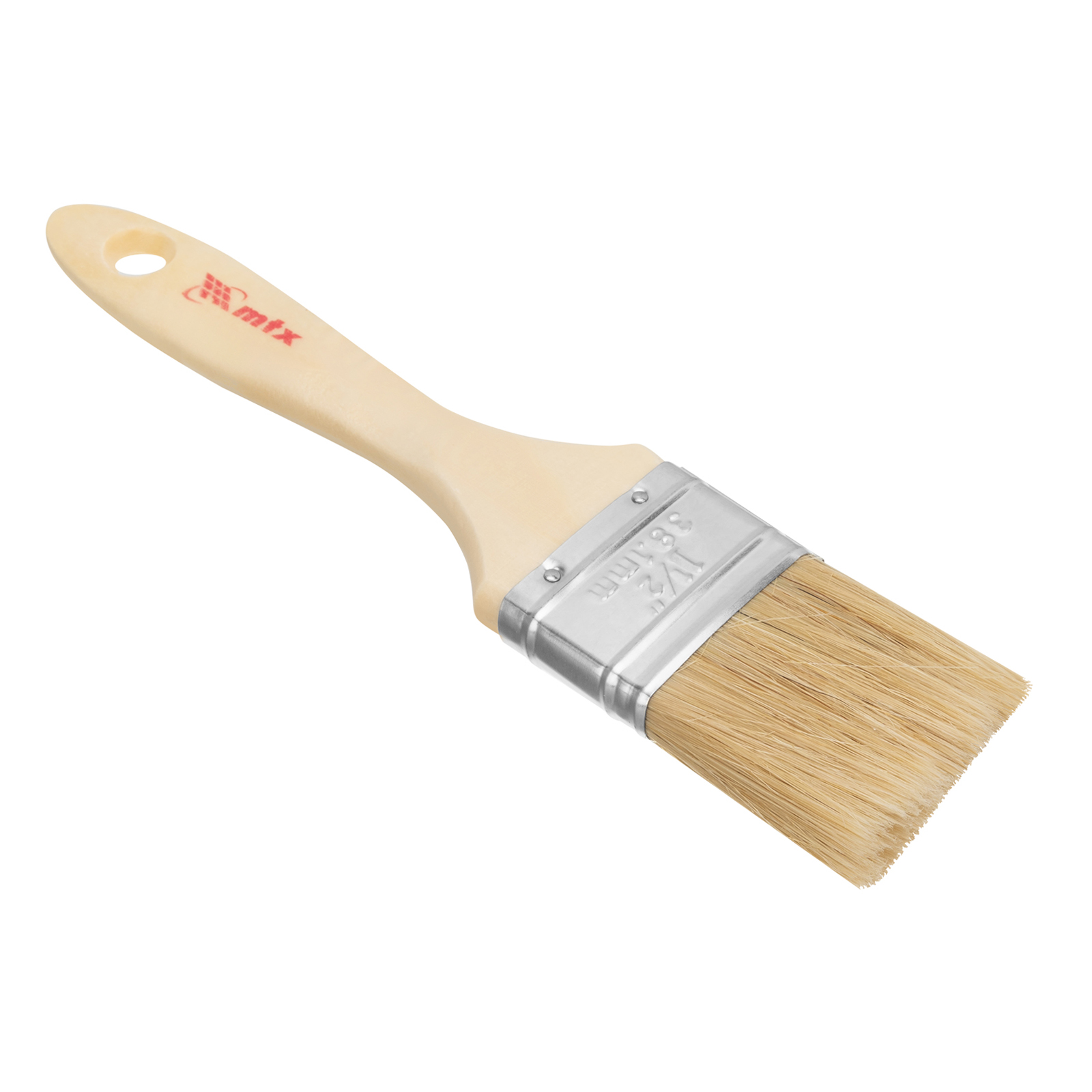 Кисть плоская "Евро" 1.5", натуральная щетина, деревянная ручка MTX (83052)