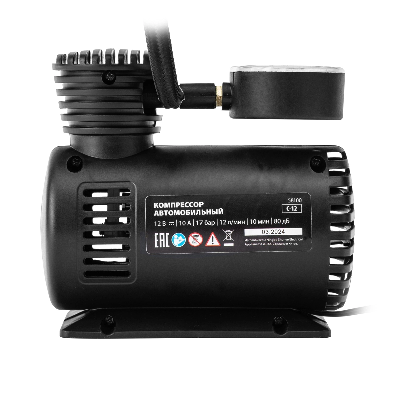 Компрессор автомобильный С-12, 12 В, 17 атм., 12 л/мин// MTX (58100)